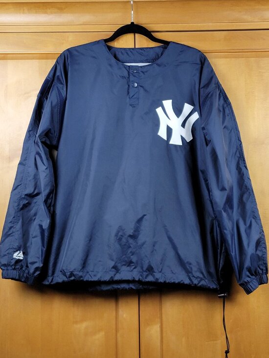 Majestic Other - Vintage 90s MLB Navy New York Yankees Majestic Pullover Nylon Rain Jacket - M